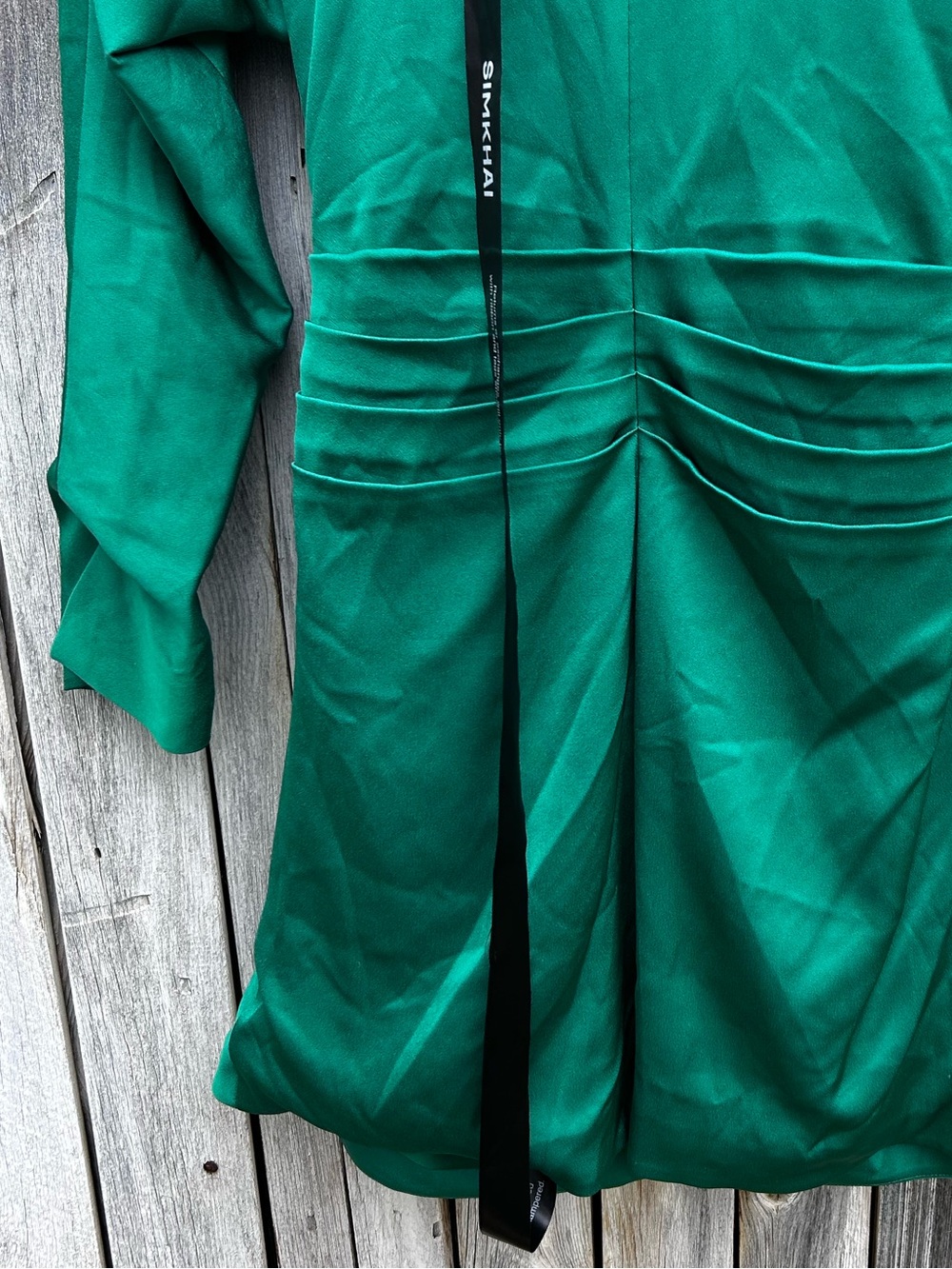NWT Simkhai Harpor Satin Mini Dress Kelly Green 6 - Picture 11 of 16